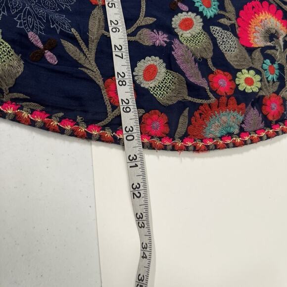 Soft Surroundings Paraiso Tunic Women's M Blue Embroidered Floral Cotton - Picture 15 of 15